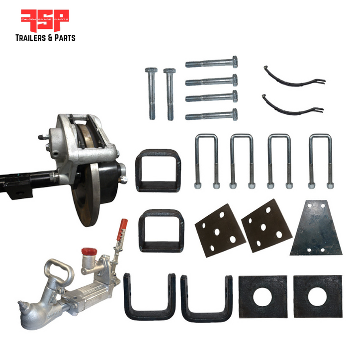 Diy Single Axle trailer kit 1400 Kg rated Solid beam axles (Hydraulic Disc Brakes)