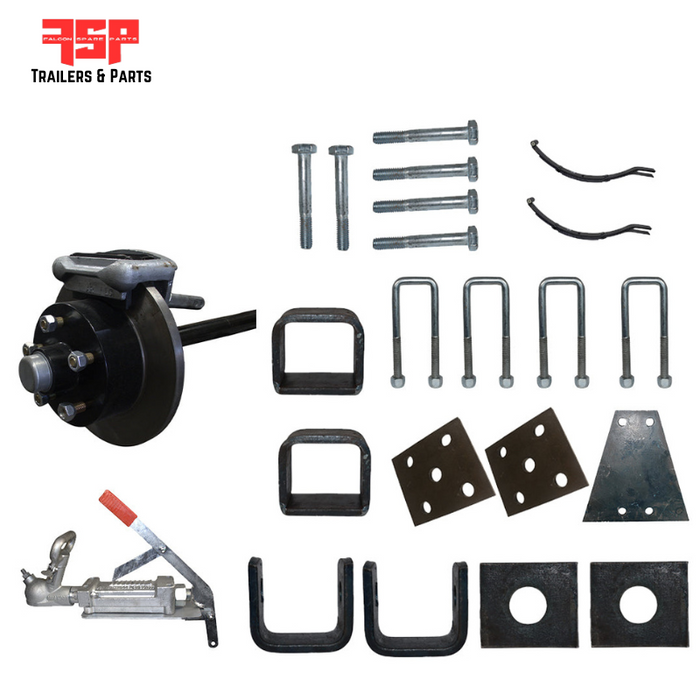 Diy Single Axle trailer kit 1400 Kg rated Solid beam axles (Mechanical Disc Brakes)