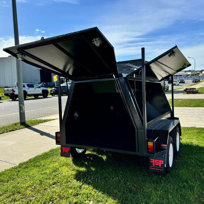 10x5 Two Piece with Tailgate Back Door, Slant Sides, 2 Ton