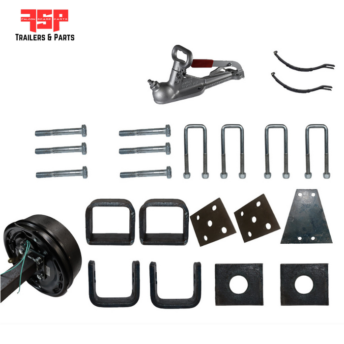 Diy Single Axle trailer kit 1400 Kg rated Solid beam axles (Electric Drum Brakes)