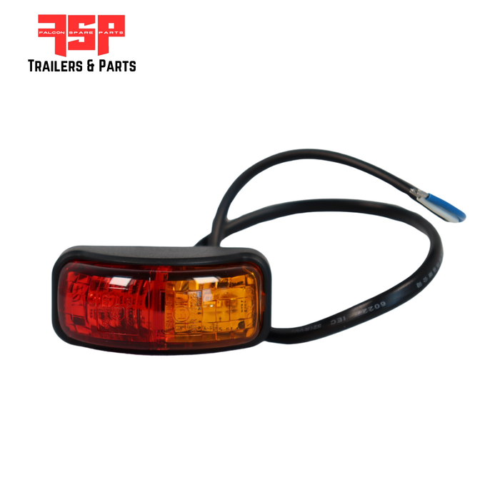 LED Side Marker Lamp 54x24x31mm Multivolt Red&Amber (CTA-060373)