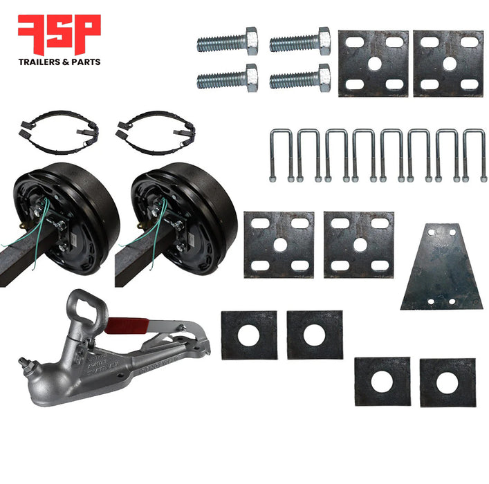 Diy Tandem Axle trailer Kit 2800 Kg rated Solid beam axles (Electric Drum Brakes)