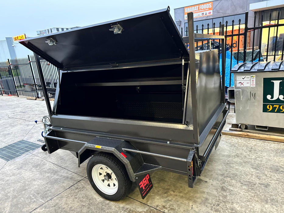 8x5 Single Axle Tradesman Trailer 2 Piece Design, Side Door -750 KG GVM